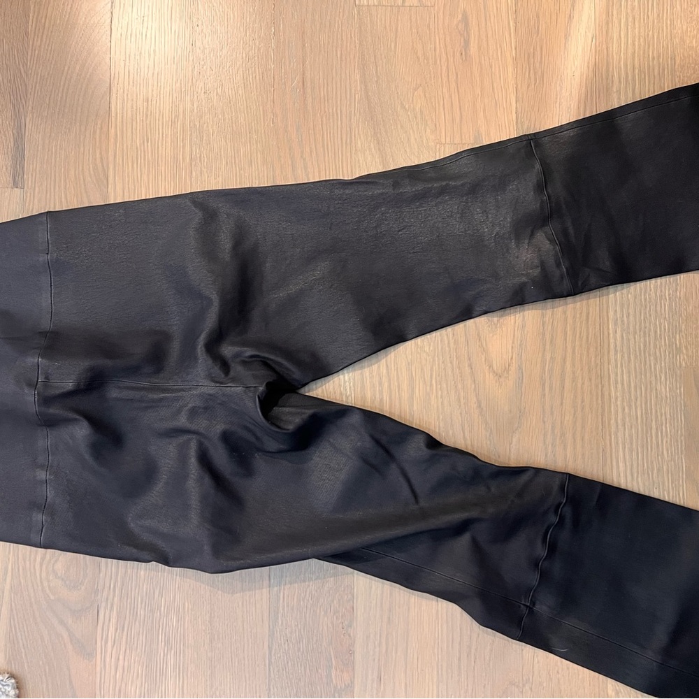 Theory black leather pants